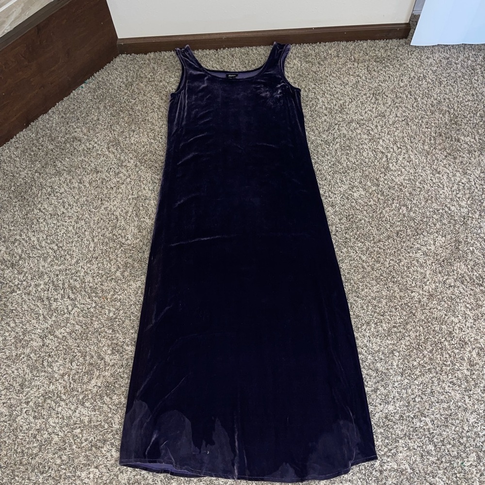 Eileen Fisher Deep Purple Velvet Maxi Dress